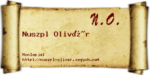 Nuszpl Olivér névjegykártya